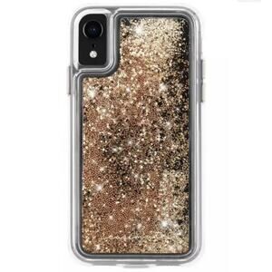 iPhone X and Xs Gold Waterfall Clear Plastic Protective Phone Case